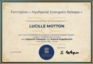 Diplôme formation Myofacial Energetic release